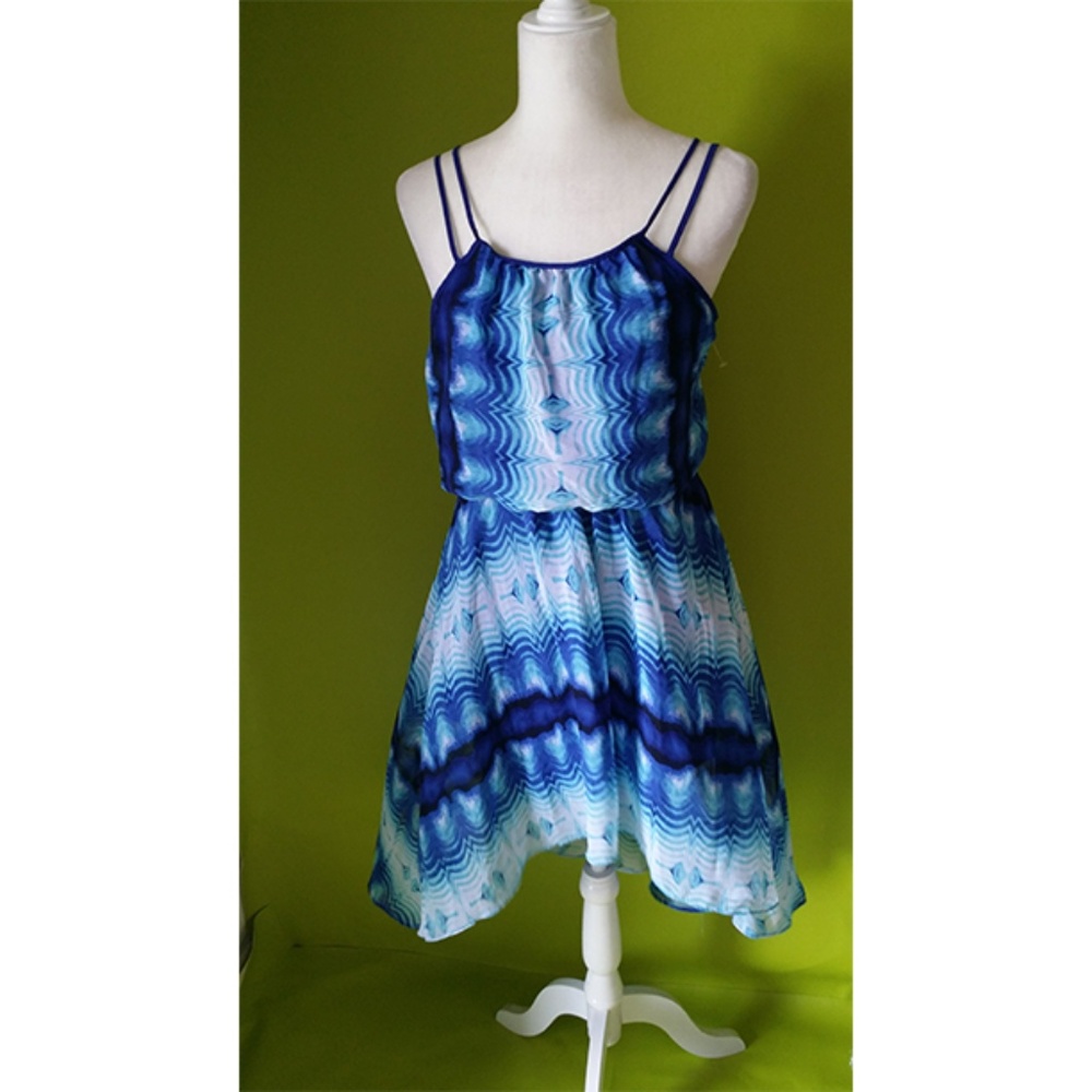 Bisou Bisou Tie Dye Blouson Hi Low Dress Sz 4
